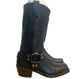 Frye Black Leather Heeled Boots